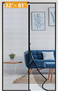 Yotache Magnetic Screen Door Fits 32 x 81 Doors, Screen Size 34" x 82" High-Density Fiberglass Mesh with Powerful Magnets for Front Back Doors Black
