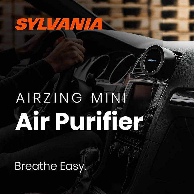SYLVANIA - Airzing Mini Air Purifier - Vehicle, Office - Air Ionizer, USB-C - Image 7