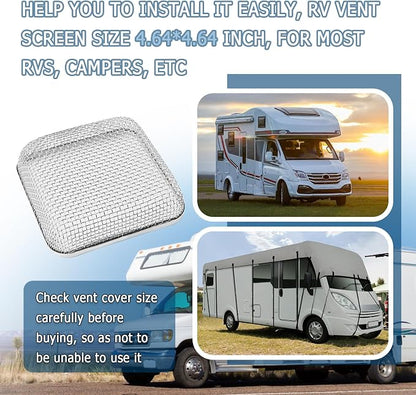 4.64×4.64 Inch RV Vent Cover Stainless Steel, RV Furnace Vent Screen & - Image 7