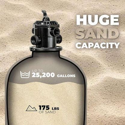 XtremepowerUS 16" Above Inground Swimming Pool Sand Filter System 7-Way - Image 4