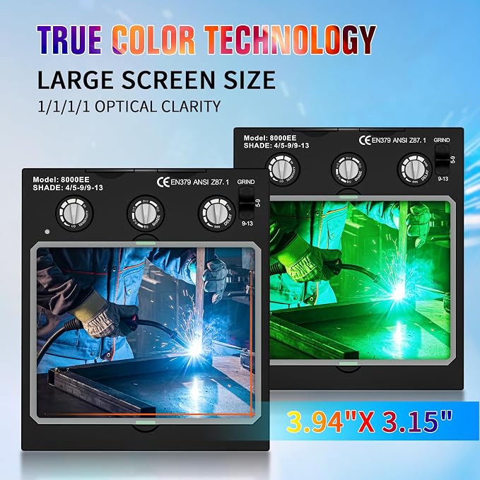 TRQWH Welding Lens Auto Darkening Welding Helmet Lens True Color Technology - Image 3