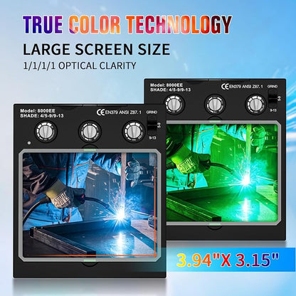 TRQWH Welding Lens Auto Darkening Welding Helmet Lens True Color Technology - Image 3