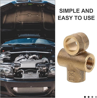 Veemoon Brass Tee Fitting M10x1 Thread Adapter Fuel Pipe Connector - Image 3