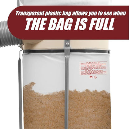Clear Plastic Dust Collector Replacement Bag 5 Pack 20" Diameter by 43" Long - Image 5