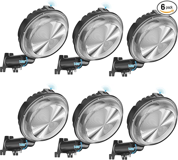 AIKVSXER LED Barn Lights 160W 24000LM Yard Area Light Dusk to Dawn Outdoor Lighting 6500K Security Flood Light IP66 Waterproof for Garden Garages Street Warehouse Farmhouse 6 Pack