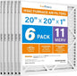 LotFancy 20x20x1 Air Filter MERV 11 6-Pack, Electrostatic Pleated AC Furnace by LotFancy