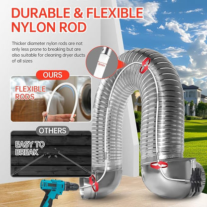 Dryer Vent Cleaner Kit, Upgrade Noiseless Dryer Lint Vacuum Attachment - Image 2