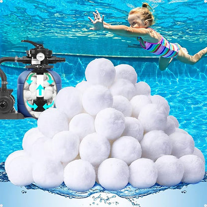 QwayHome 1.54 lbs Pool Filter Balls, Reusable Filter Sand Balls by QwayHome