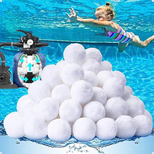 QwayHome 1.54 lbs Pool Filter Balls, Reusable Filter Sand Balls by QwayHome