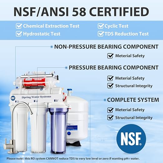 iSpring RCC7AK-UV, NSF Certified, 7-Stage Under Sink Reverse Osmosis Water - Image 2