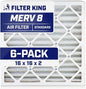 Filter King 16x16x2 Air Filter | 6-PACK | MERV 8 HVAC Pleated A/C Furnace by FilterKing