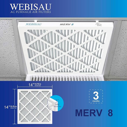 14x14x1 Air Filter MERV 8 MPR 600 2Pack Pleated HVAC AC Furnace Air Filters - Image 4