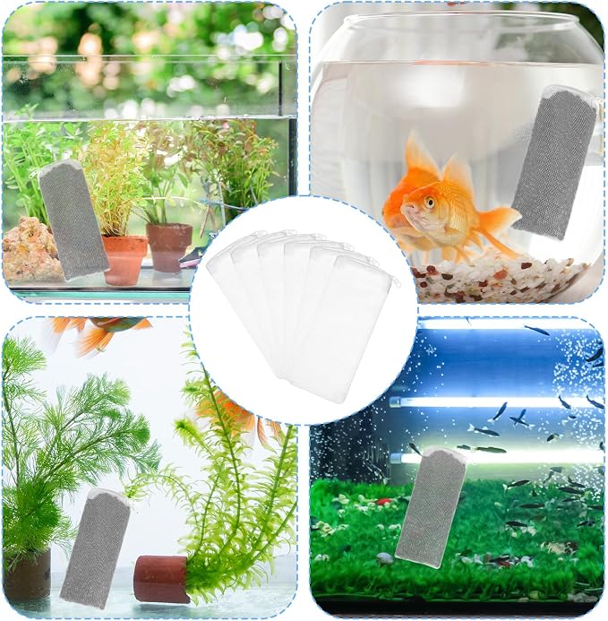 6 Packs Fine Mesh Bag Aquarium Mesh Bag Aquarium Filter Media Bags - Image 6