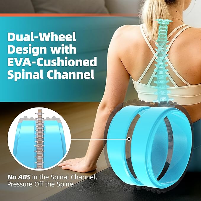 Back Roller for Back Pain Reliefn & Stretching, Deep Tissue Massage Roller Supports Up to 530 lbs / 240 kg, 5.5''-7.5'' Curved Foam Roller for Home Physical Stretching