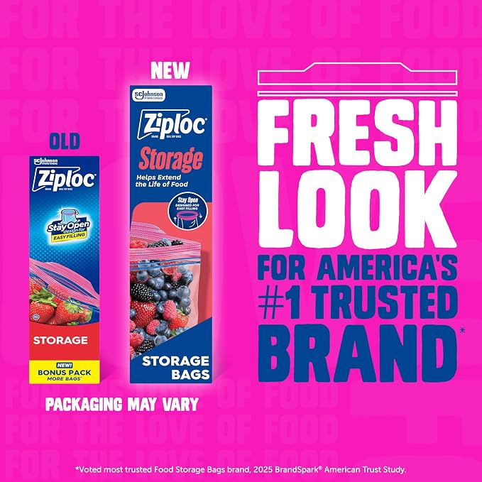 Ziploc Gallon Food Storage Bags, Stay Open Design - Image 2