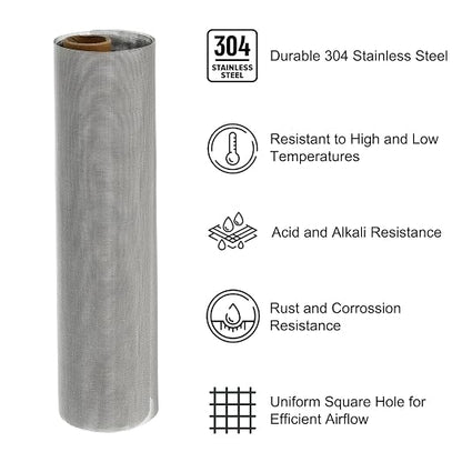 PATIKIL 40" L x 16" W Woven Wire Mesh, 50 Mesh 304 Stainless Steel Air Vent - Image 3