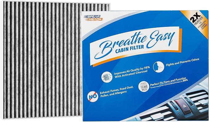 Spearhead Odor Defense Breathe Easy AC & Heater Cabin Filter | Fits 2017-25 by SPEARHEAD