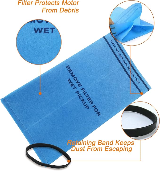 Smilefil 9 Pack Wet Dry Vacuum Filter Bags Compatible - Image 4