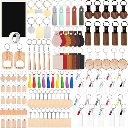 Tondiamo 122 Pcs Laser Engraving Blanks Keychains Bulk Laser Cutting Engraving by Tondiamo