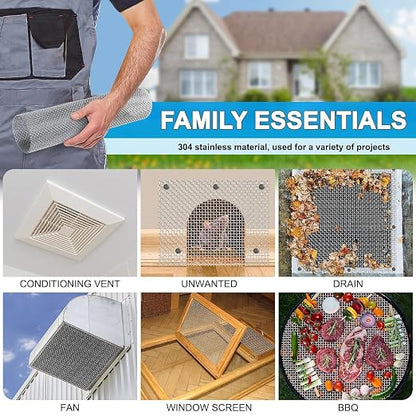 Stainless Steel Mesh Screen 8Mesh 304, 15.7" x 47.2" Metal Mesh Screen - Image 7