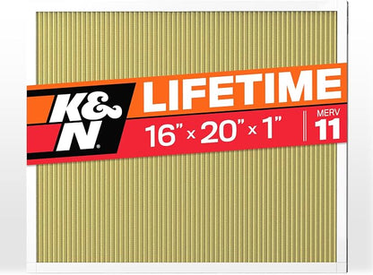 K&N 16x20x1 HVAC Furnace Air Filter, Lasts a Lifetime, Merv 11, the Last HVAC by KNEngineeringInc