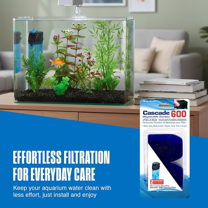 Penn-Plax Cascade 600 Filter Replacement Carbon Cartridges – Provides Chemical - Image 6