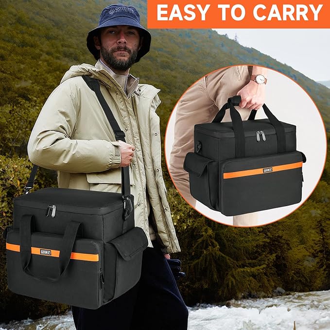 LEFOR·Z Carrying Case Compatible with Jackery Explorer 2000 v2/1500/1000 Plus/ECOFLOW Delta 2/BLUETTI AC180,Portable Power Station Travel Bag for Charging Cable and Accessories(Bag Only)