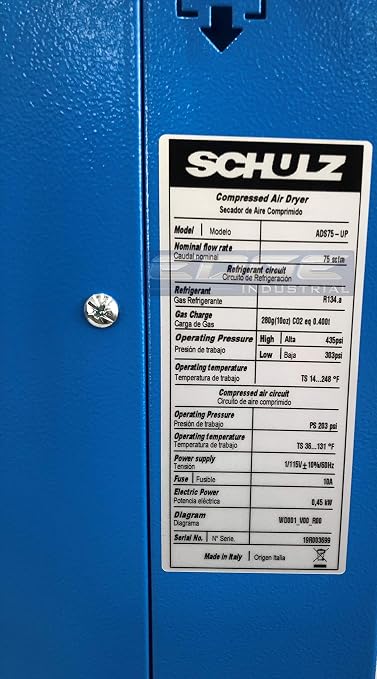 SCHULZ REFRIGERATED AIR DRYER FOR AIR COMPRESSOR, COMPRESSED AIR SYSTEMS - Image 5
