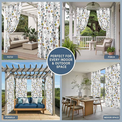 Cartoon Space Outdoor Curtains for Patio Astronauts Spacecraft Rockets - Image 8
