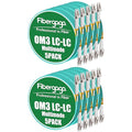Fibergaga 10Pack-10M(33ft) OM3 LC to LC Fiber Patch Cable, Multimode Fiber Cable 50/125µm 10G/40G, OD-2.0mm Fiber Optic Cable Duplex LC to LC