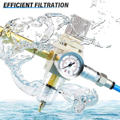 TAILONZ PNEUMATIC 1/4 Inch NPT Air Filter Pressure Regulator Combo Piggyback - Image 8
