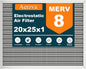 20x25x1 Reusable Air Filter, MERV 8, Permanent Electrostatic Air Filter by Unknown