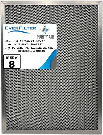 19 7/8x 21 1/2x1 Electro-static Air Filter AC Furnace Filter, Reusable & by PurityAir