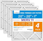 LotFancy 20x20x1 Air Filter MERV 11 4-Pack, Electrostatic Pleated AC Furnace by LotFancy