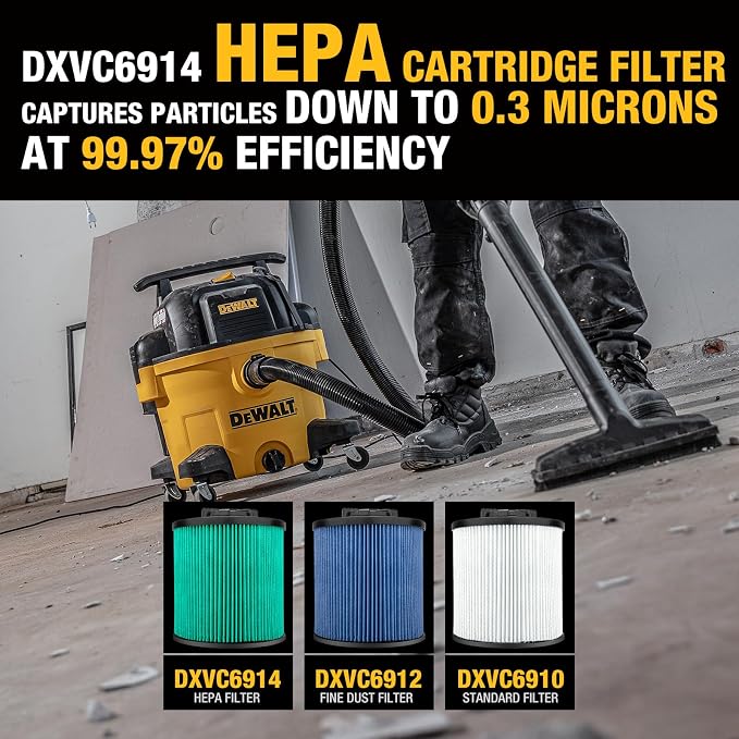DEWALT Shop Vac Filters, DXVC6914 HEPA Cartridge Filter, Vacuum Filter - Image 2