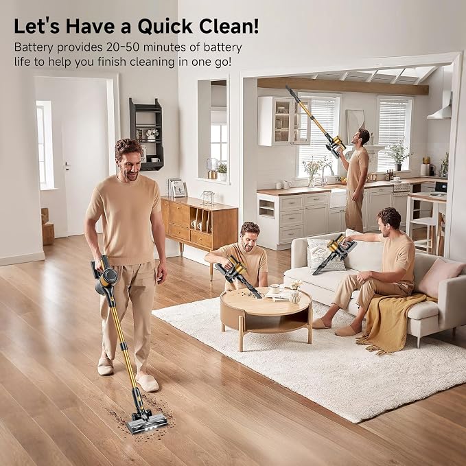 Cordless Vacuum Cleaner, 8 in 1 40Kpa 55Mins, Lightweight Vacuum Cleaners - Image 8