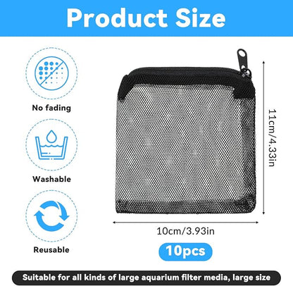 10Pcs Media Bags for Aquarium Fine Mesh Bag 4" x 4" - Image 2