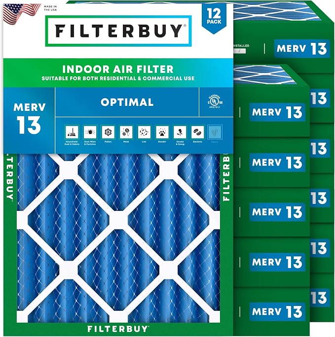 Filterbuy 18x20x4 Air Filter MERV 13 Optimal Smoke & Allergy Defense, by Filterbuy