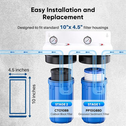 PUREPLUS 5 Micron 4.5"x10" Whole House Water Filter Combo Kit - Image 7