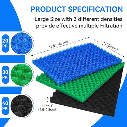 Foam Aquarium Filter Coarse Sump Filter Sponge Cut to Fit Bio Sponge Filters - Image 2