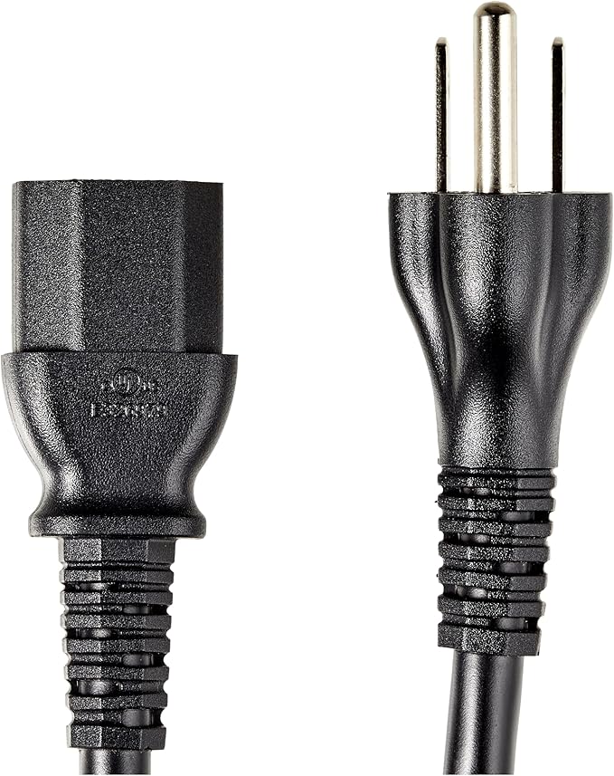 Amazon Basics PC Power Cord, 6 feet, 5-Pack, AC Power Cord for Monitor, Computer, TV, 3 Prong, 18 AWG, 125 Volts, Black