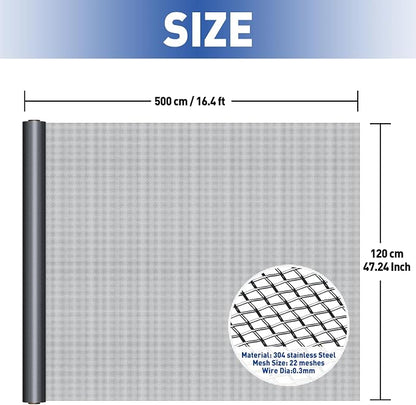MAGZO 304 Stainless Steel Mesh Screen Roll 47in x 16.4ft - Image 2