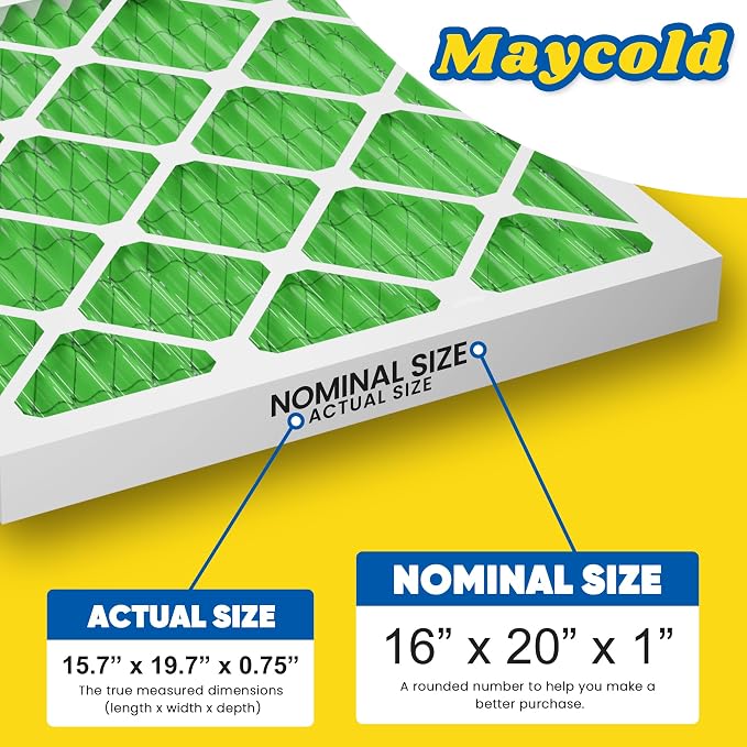 Maycold MERV 13 16x20x1 Air Filter, High-Efficiency Pleated AC & Furnace Filters - Image 3