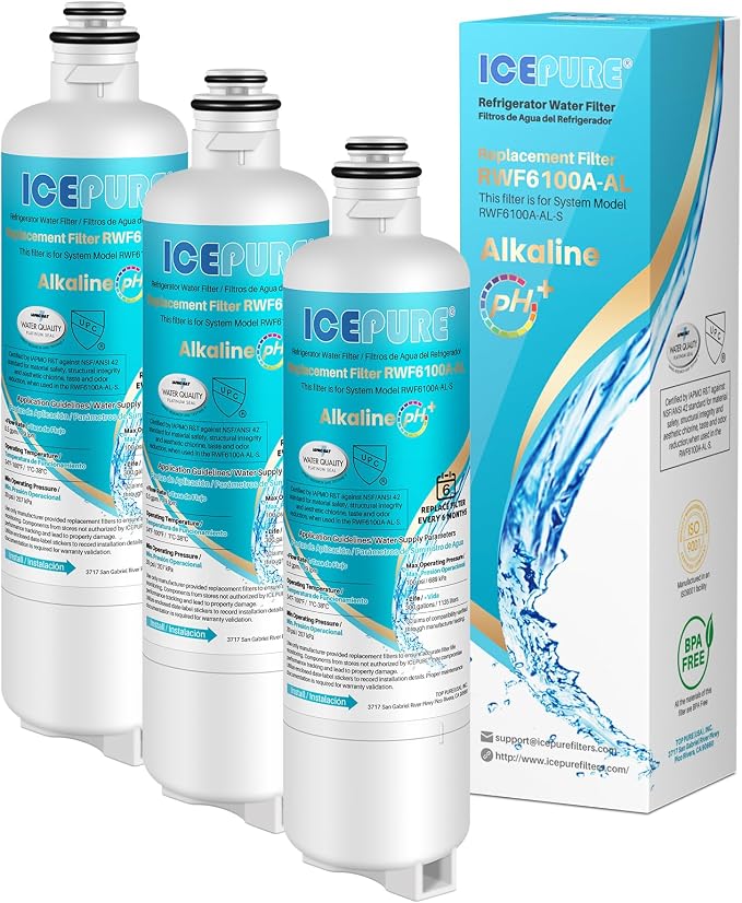 ICEPURE Alkaline BORPLFTR50 Refrigerator Water Filter Replacement by ICEPURE