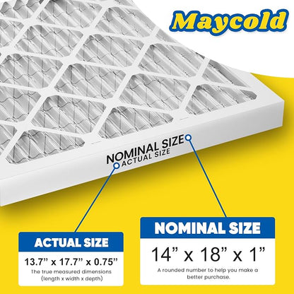 Maycold MERV 8 14x18x1 Furnace Air Filters, Pleated HVAC AC Filters – Actual - Image 3