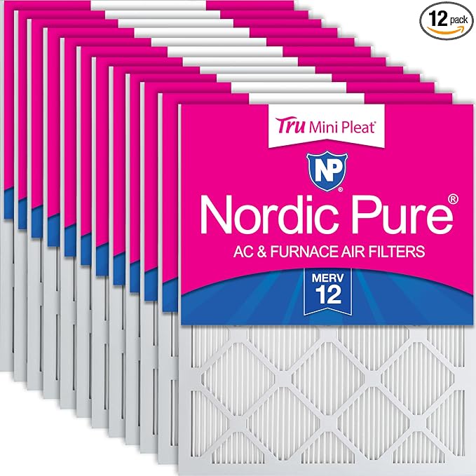Nordic Pure 12x12x1 Tru Mini Pleat MERV 12 AC Furnace Air Filters – 2.5X More by NordicPure