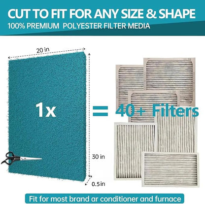 Reusable Air Filters 20x30-Cut to Size Furnace Filter, MERV 6 High Air Flow Air - Image 2