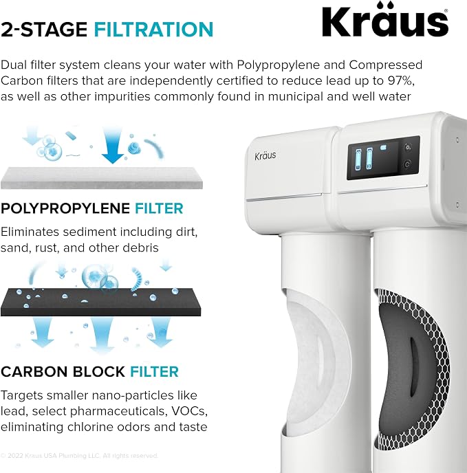 KRAUS Purita 2-Stage Carbon Block Under-Sink Water Filtration System - Image 4