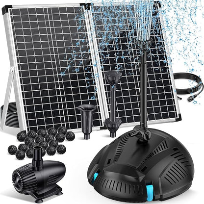 POPOSOAP Pond Filter with 55W Solar Fountain Pump, Solar Pond Filter with by POPOSOAP
