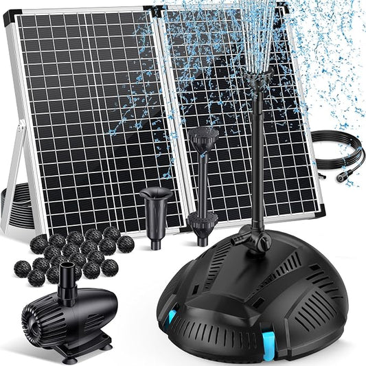 POPOSOAP Pond Filter with 55W Solar Fountain Pump, Solar Pond Filter with by POPOSOAP